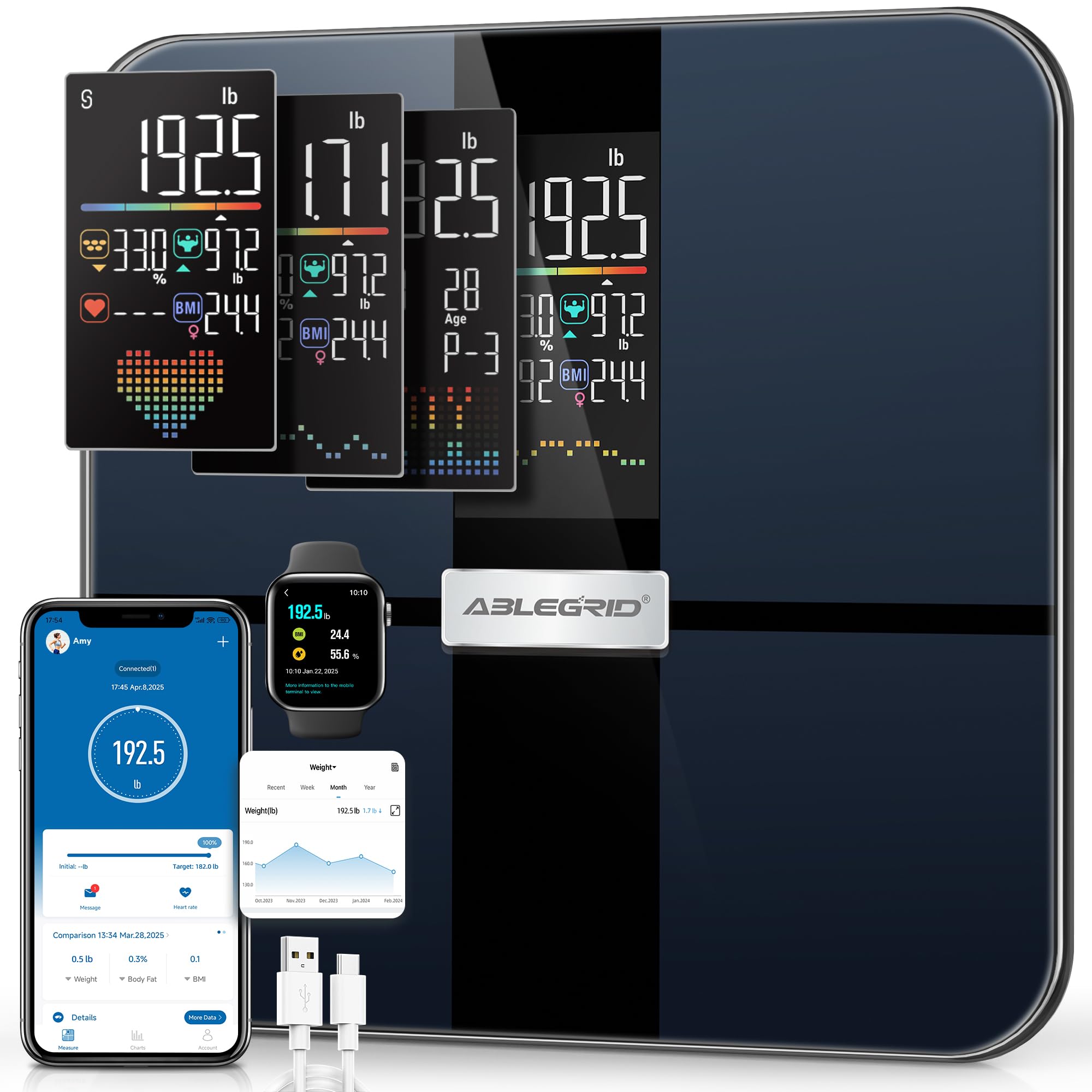 ABLEGRID Smart Body Fat Scale