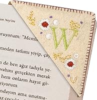 Vista 51 de Marcapáginas de esquina bordado, marcapáginas personalizadas con 26 letras de diseño de triángulo de fieltro, bordado y hecho a mano para tu placer