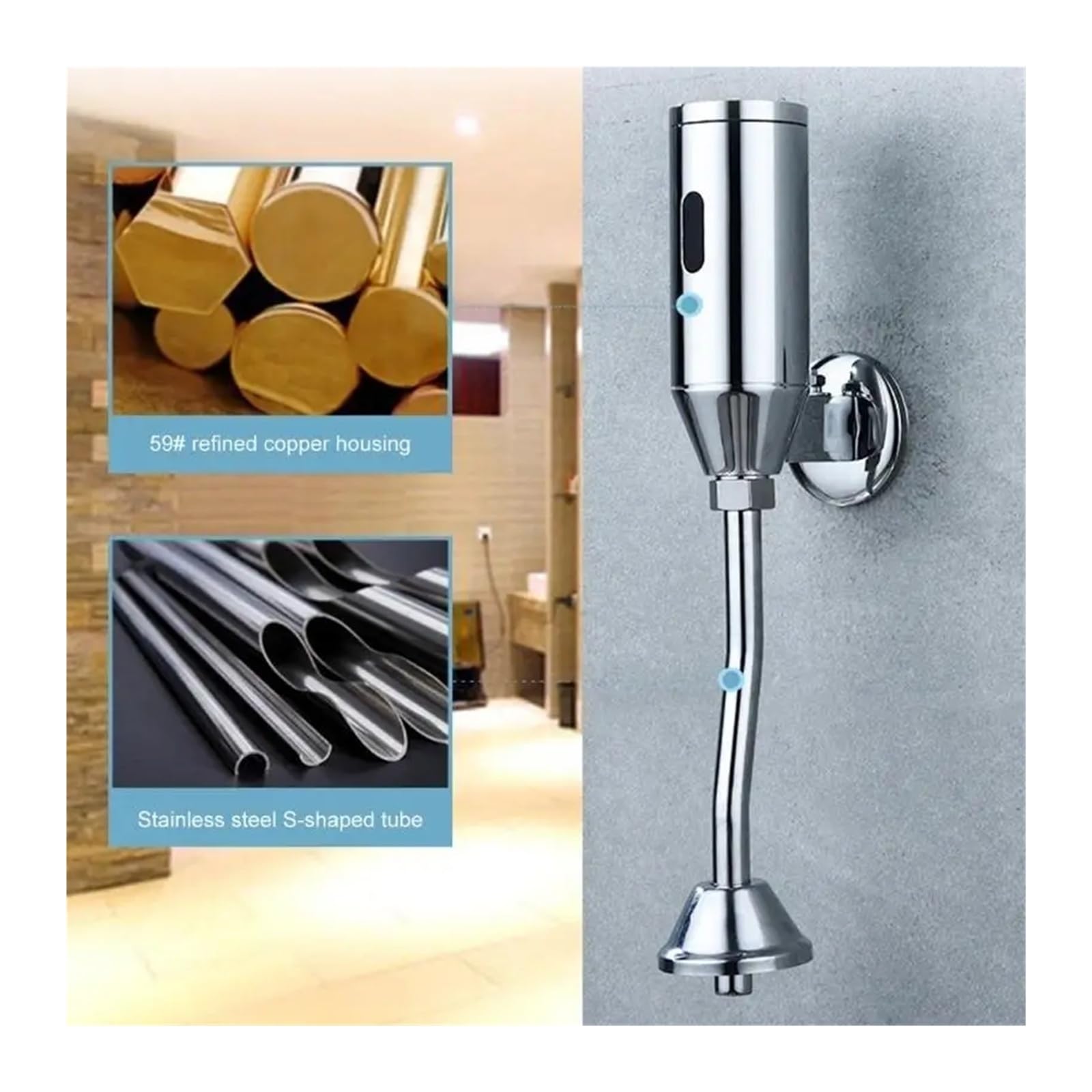 Fluxómetro manual para inodoro Válvulas Automáticas For Urinarios De Pared, Inodoros, Sensores Inteligentes, Descargas, Bajo Consumo Energético