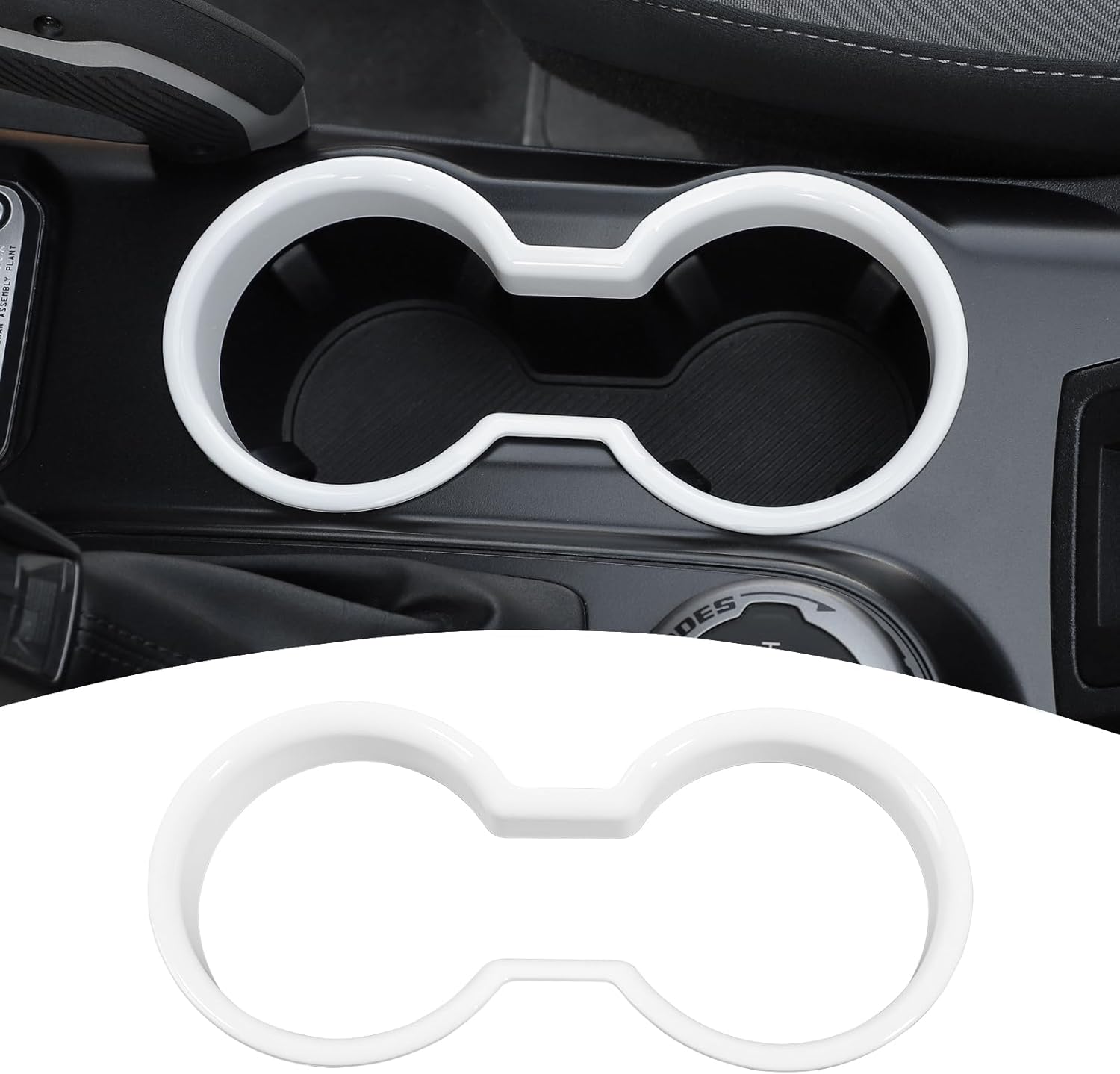 for Bronco Front Cup Holder Trim Cover Fit for Ford Bronco 2021-Present White Interior Accessories 1pc