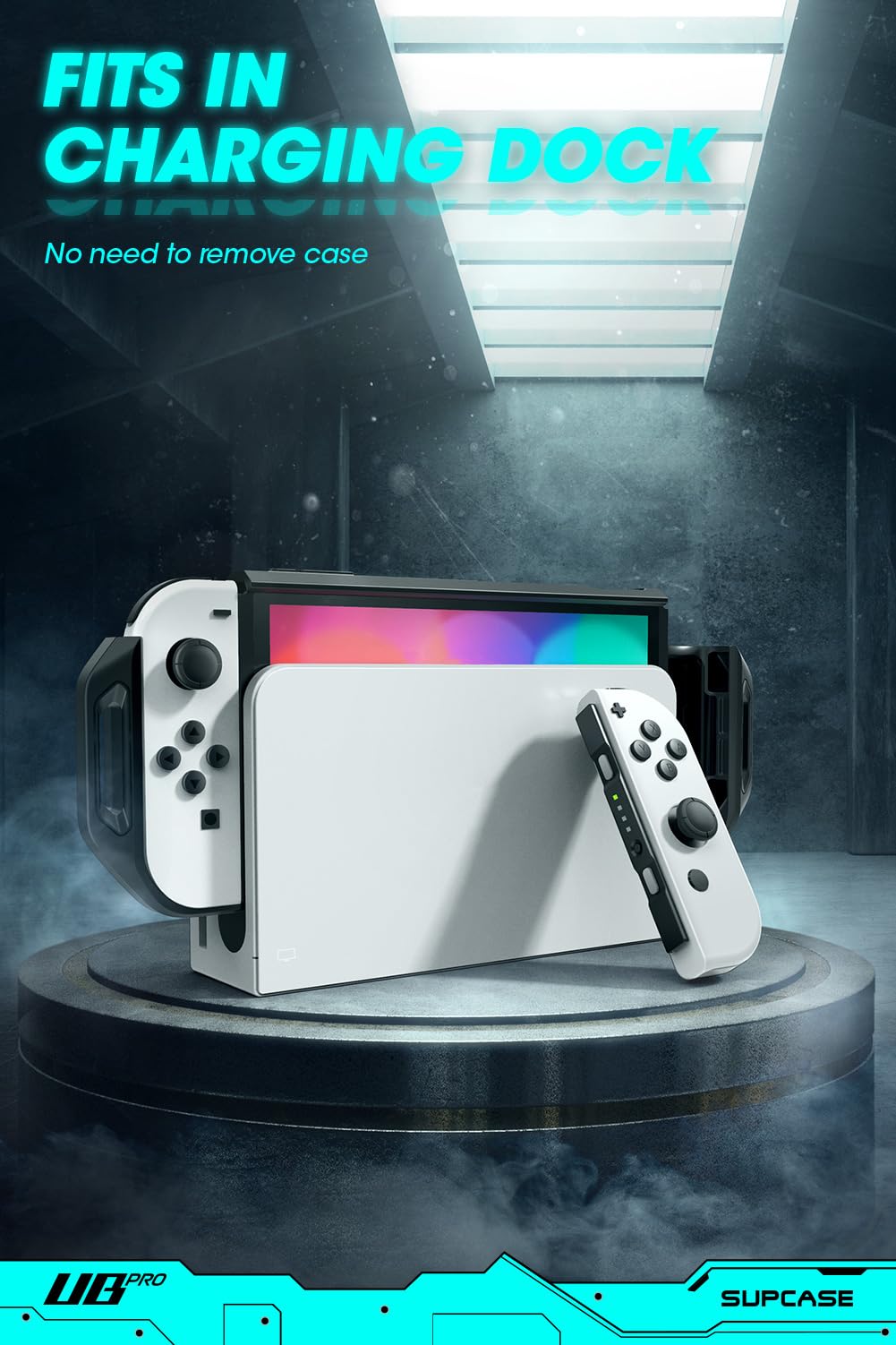 SUPCASE Funad para Nintendo Switch OLED Modelo 2021 [Unicorn Beetle Pro] 360°Protección Rígida Robusta Antigravedad Parachoques Antichoque Carcasa (Negro)