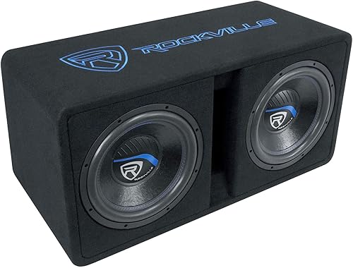 Rockville DV12K51 Dual 12 "K5 2800w Subwoofers para coche+Caja de recinto ventilada1Ohm