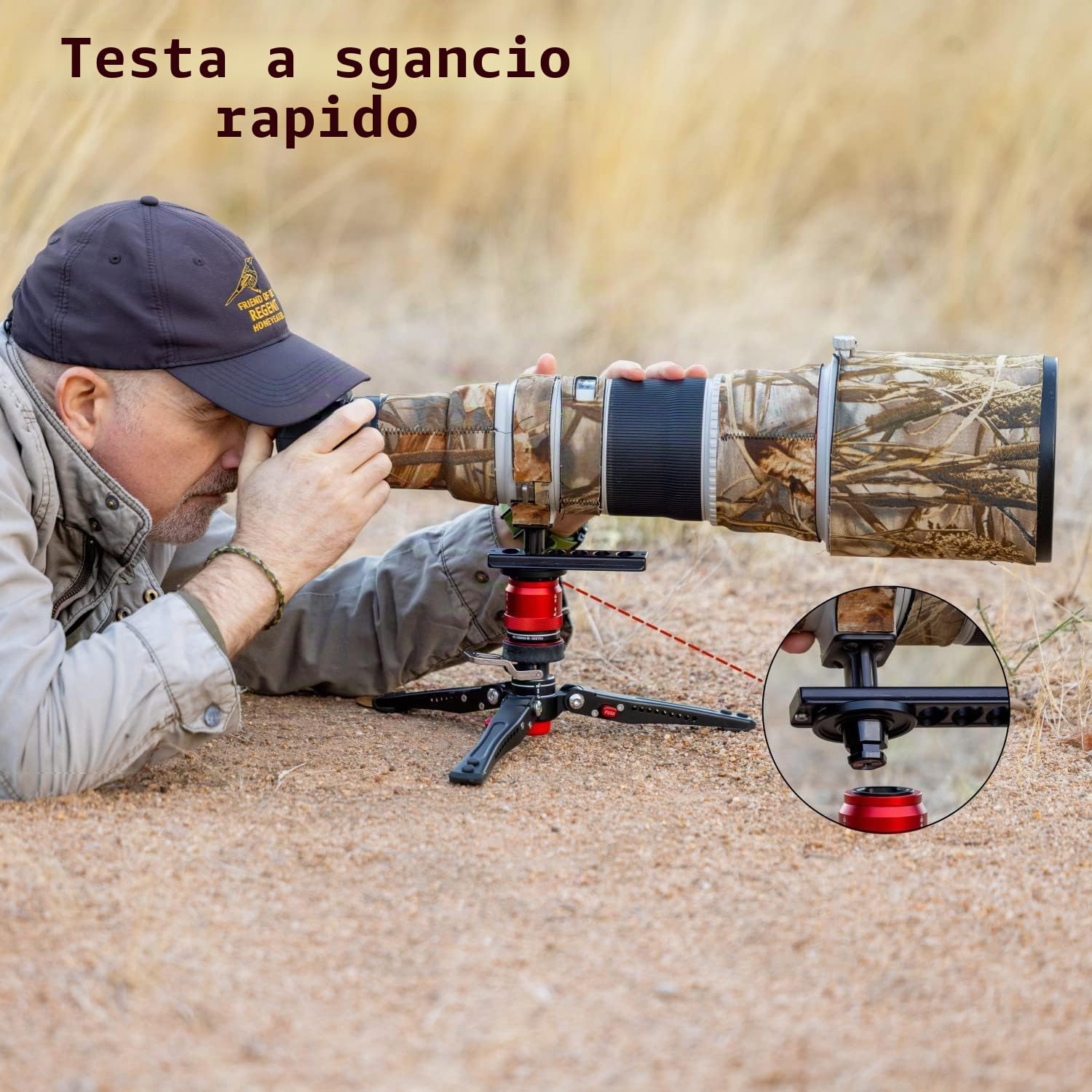 IFOOTAGE Cobra 3 Mini Treppiede da Tavolo Portatile con Controllo di Blocco del Pedale, Piattaforma a Sgancio Rapido, Carico Massimo 8kg