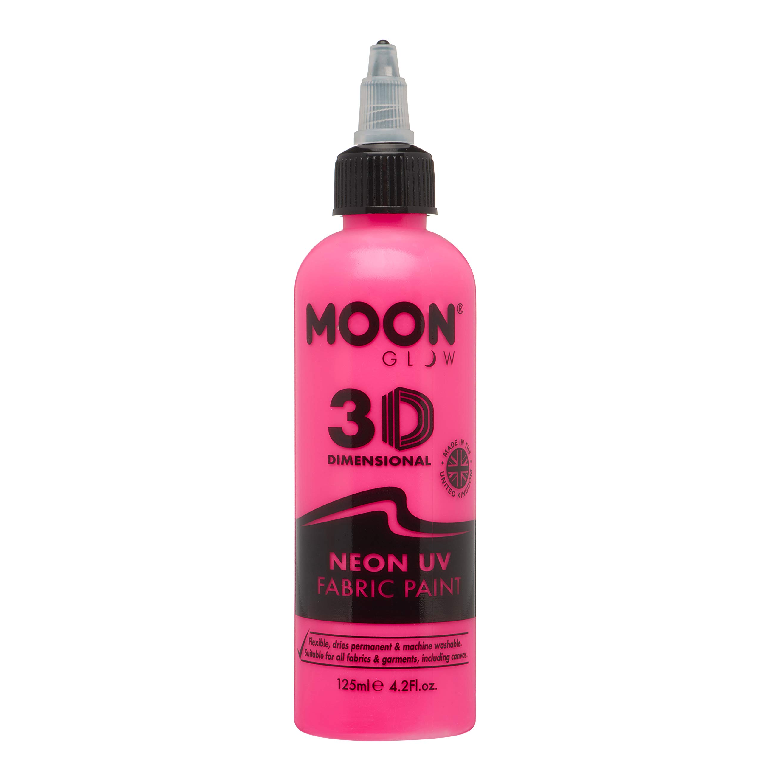 Moon Glow Peinture Tissu Néon UV 3D – Peinture Tissu Pour Vêtements, T- Shirts, Sacs, Chaussures Et Toile, Blanc, 30 Ml (lot De 1