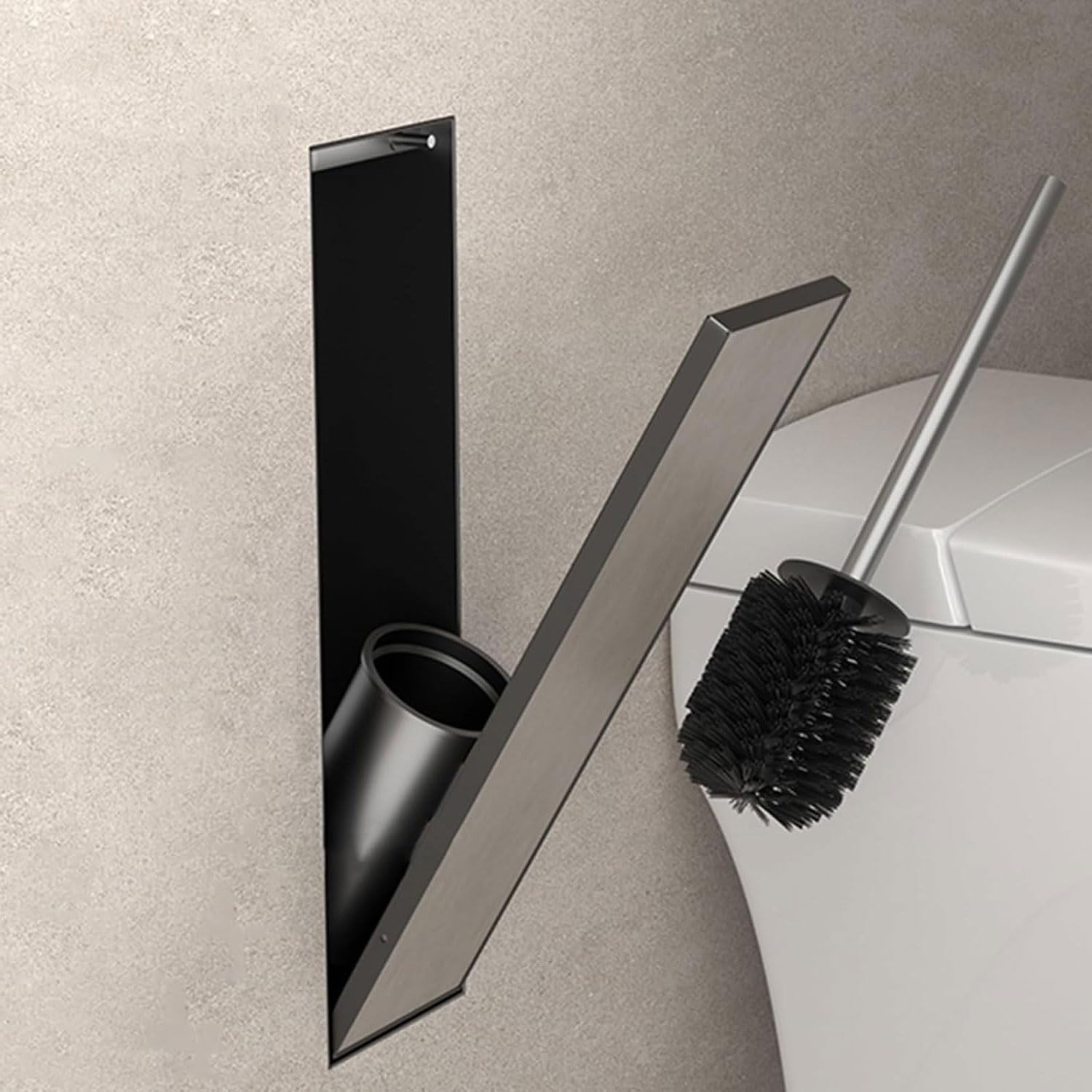 Porte brosse WC en acier inoxydable 304 au design encastré haut de gamme