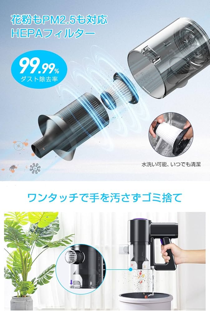コードレス掃除機 Amazon | 掃除機 コードレス 【2025革新モデル&26000pa超強力