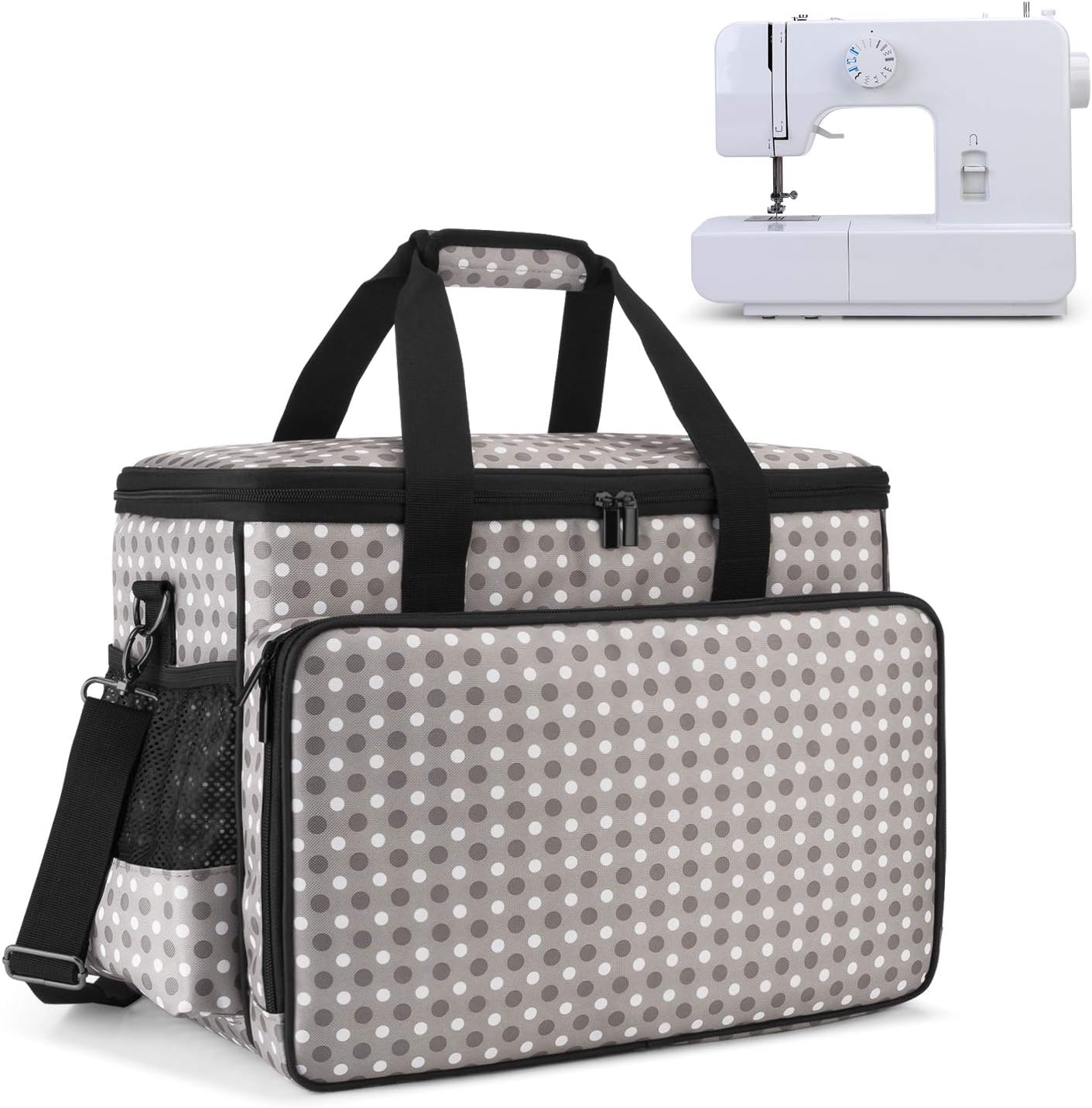 Yarwo Sewing Machine Carrying Case with Bottom Wooden Board, Universal