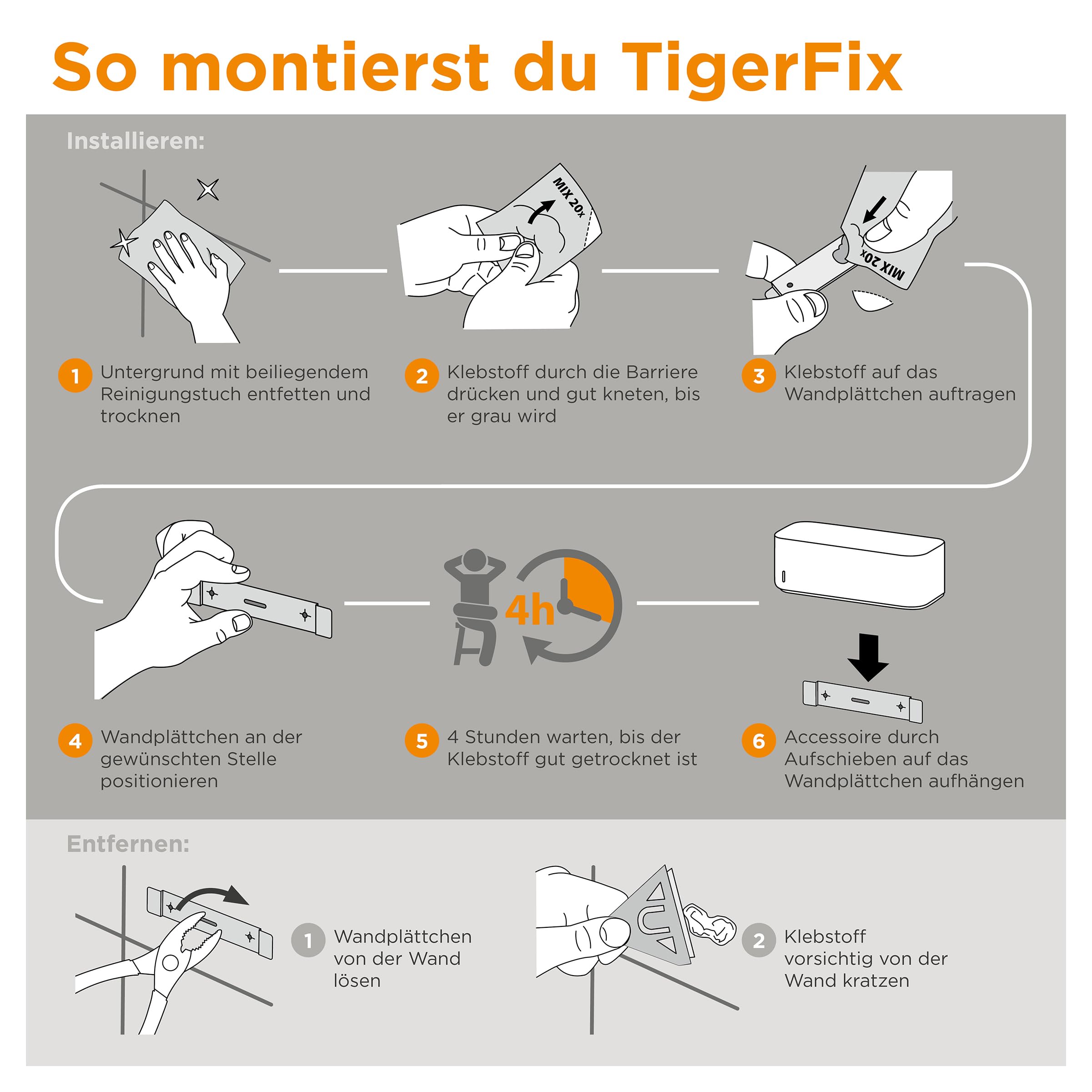 Tiger Sistema adesivo fisso per serie Tiger senza foratura