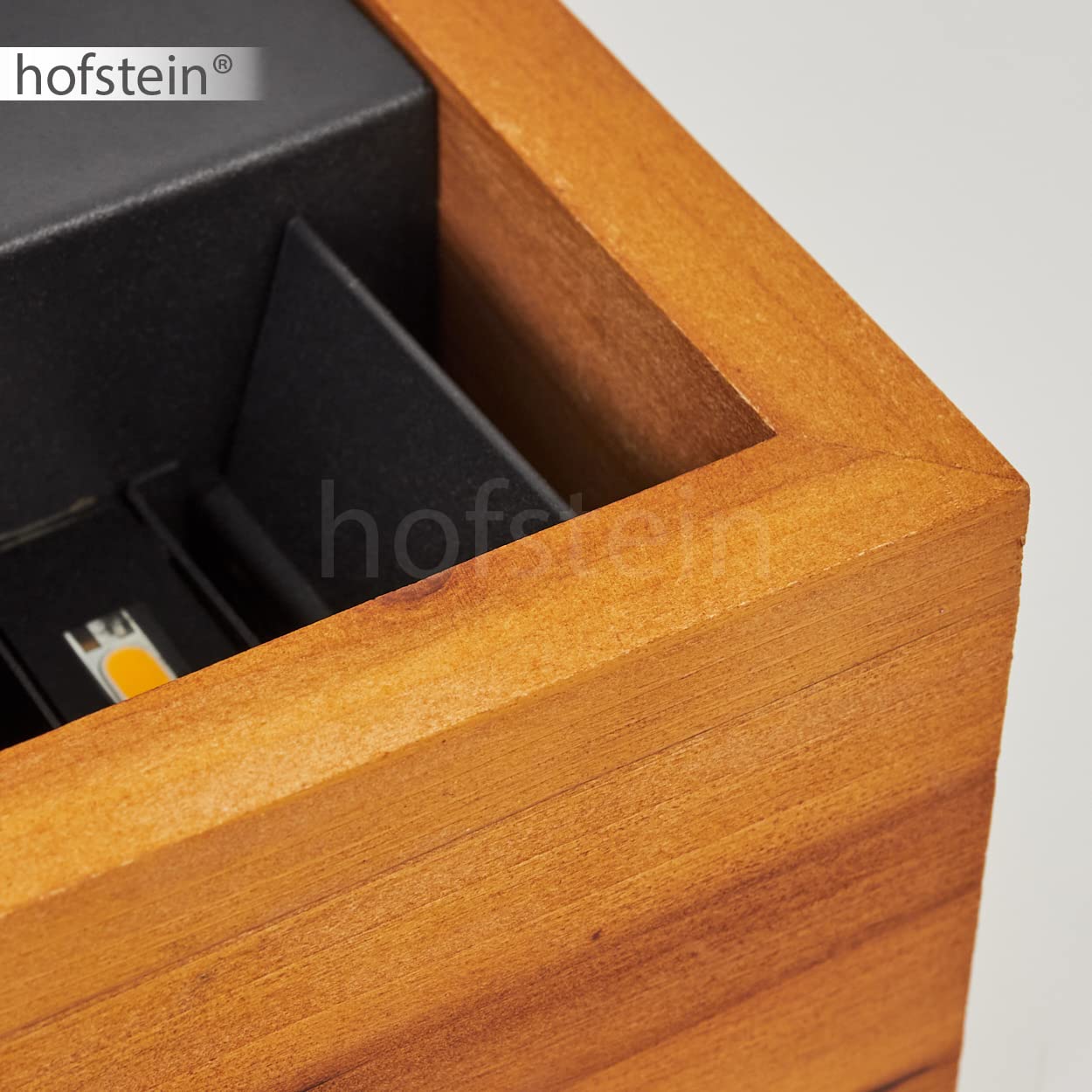 LED Wandleuchte Marmorera, Wandlampe aus Holz/Metall in Natur/Schwarz, moderne Leselampe im skandinavischen Design mit Up & Down Lichteffekt, 1-flammig, 1 x LED 8 Watt, 800 Lumen, 3000 Kelvin