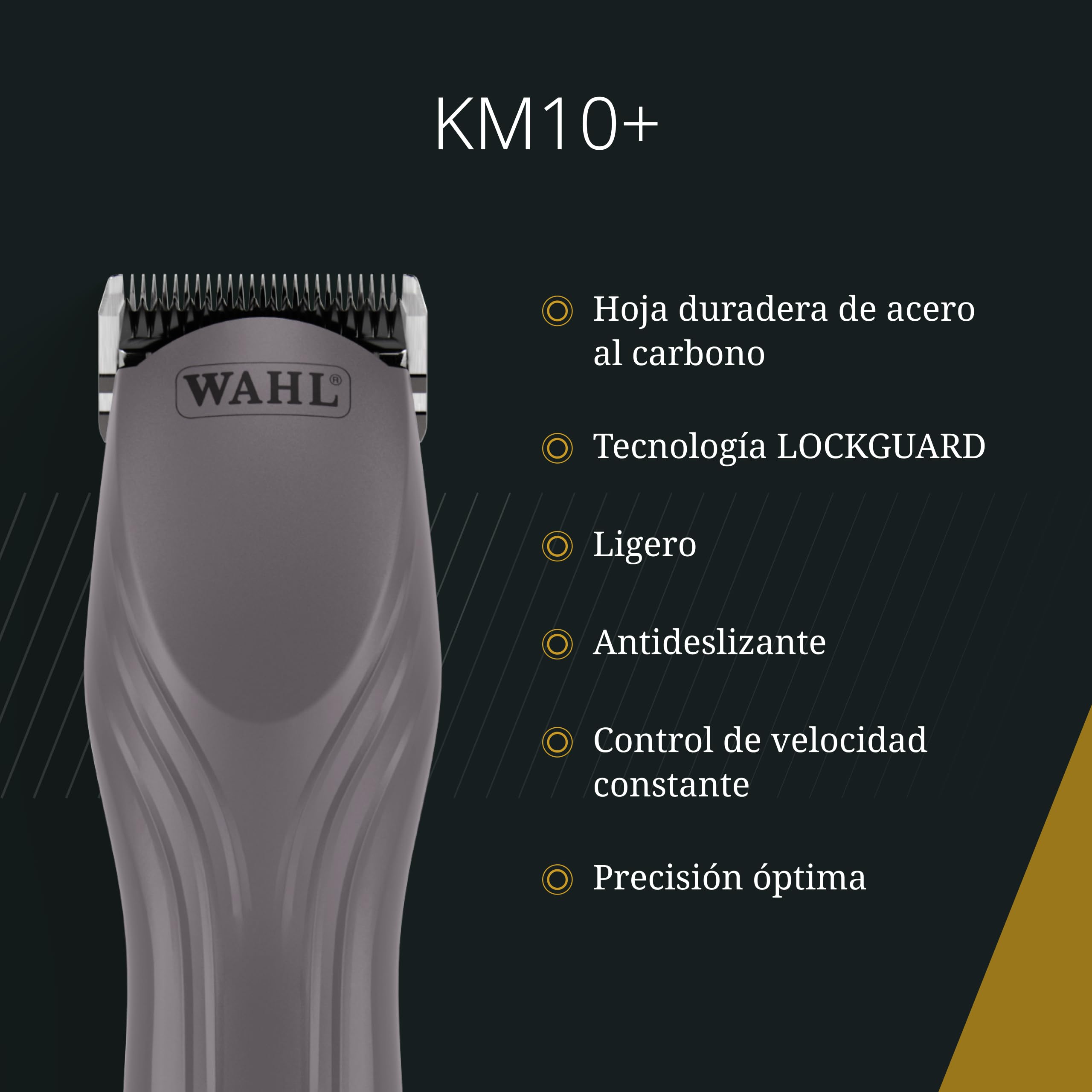 Wahl, KM10+, Máquina de Cortar Pelo para Animales con Cable, Ligera, Silenciosa y Eficiente, Morado