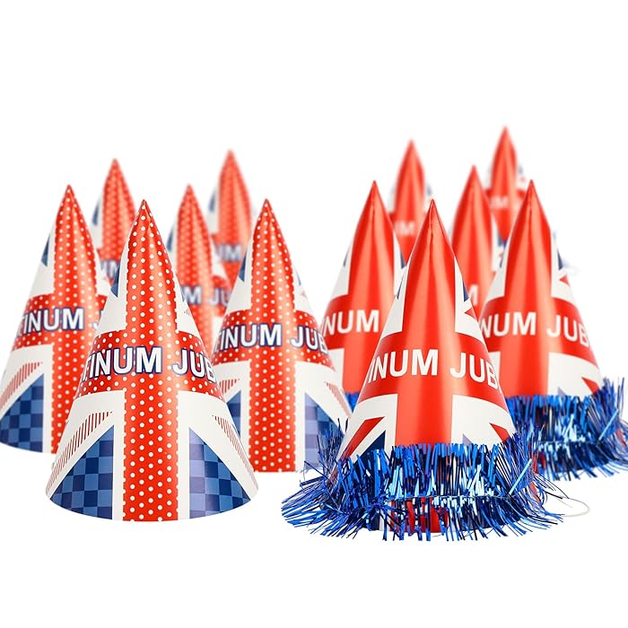 Buy 12 PCS Party Hats, Platinum Jubilee Decorations 2022 Party Hats