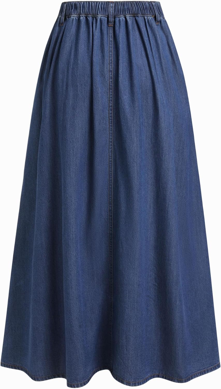 CIDER Womens Jean Skirts Long Denim Pleated A Line High Waisted Skirt with Pockets - Image 6