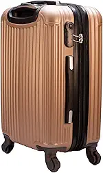 Mala de Viagem de Bordo Abs 10kg Expansiva ANAC 360 Graus com Senha (Caqui)