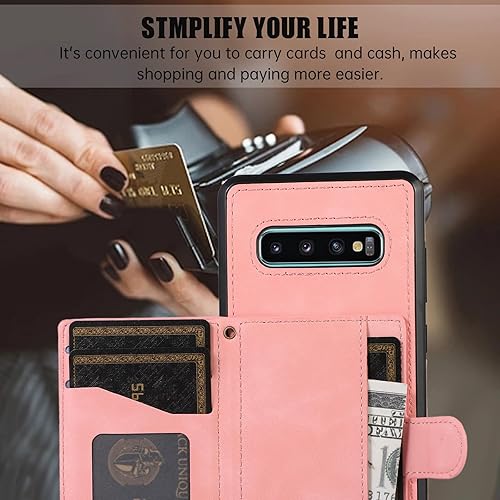 Miniatura 7 de Asuwish Funda de teléfono para Samsung Galaxy S10 Plus con protector de pantalla de vidrio templado y correa cruzada, soporte para tarjetas, soporte