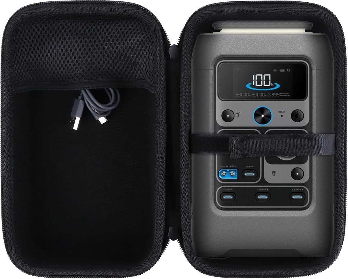 Case Compatible with Anker SOLIX C300 DC Power Bank Station, Outdoor 288Wh 90,000mAh Portable Power Station, 300W Solar Generator