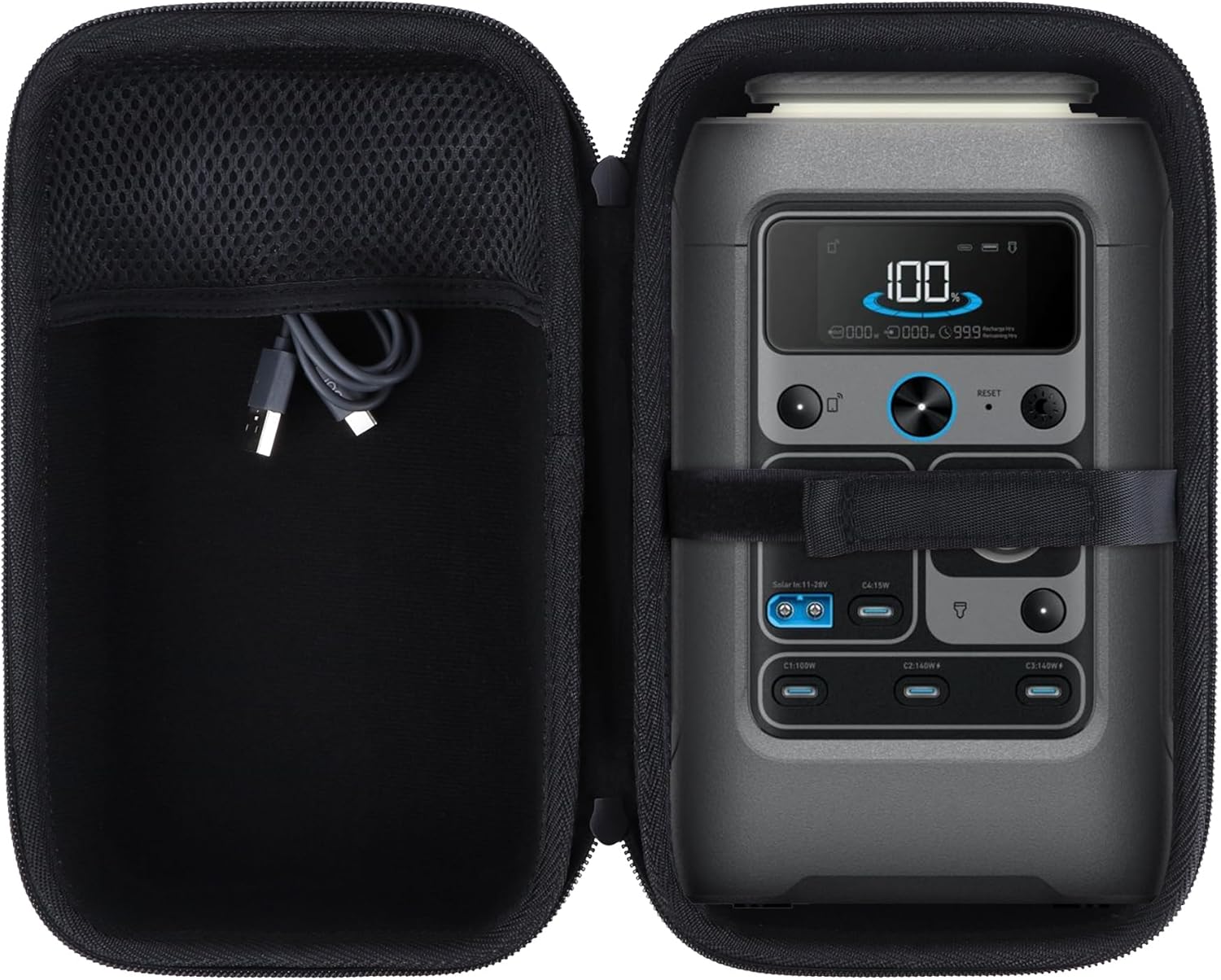 Case Compatible with Anker SOLIX C300 DC Power Bank Station, Outdoor 288Wh 90,000mAh Portable Power Station, 300W Solar Generator