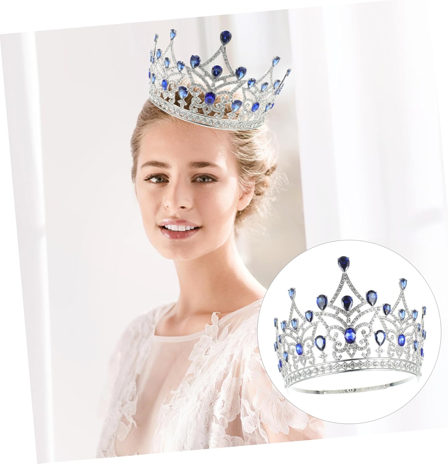 MERRYHAPY クラウンヘッドバンド 結婚式用花嫁クラウン ウェディングアクセサリー コスプレアクセサリー 結婚式 パーティー