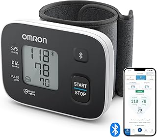 OMRON RS3 Intelli IT Wrist Blood Pressure Monitor for Home Use or on the Go - Clinically Validated Wrist Blood Pressure Machine with Free Smartphone App - Wrist BP Monitor with BP Cuff and 30 Readings