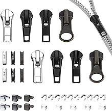 Nogeqi 39PCS Zip Repair Kit, Universal Zipper Repair Kit, Zipper Pull Replacement Pull Accessories for Backpacks, Tents, Jackets and Luggage (Black, Silver, Bronze)