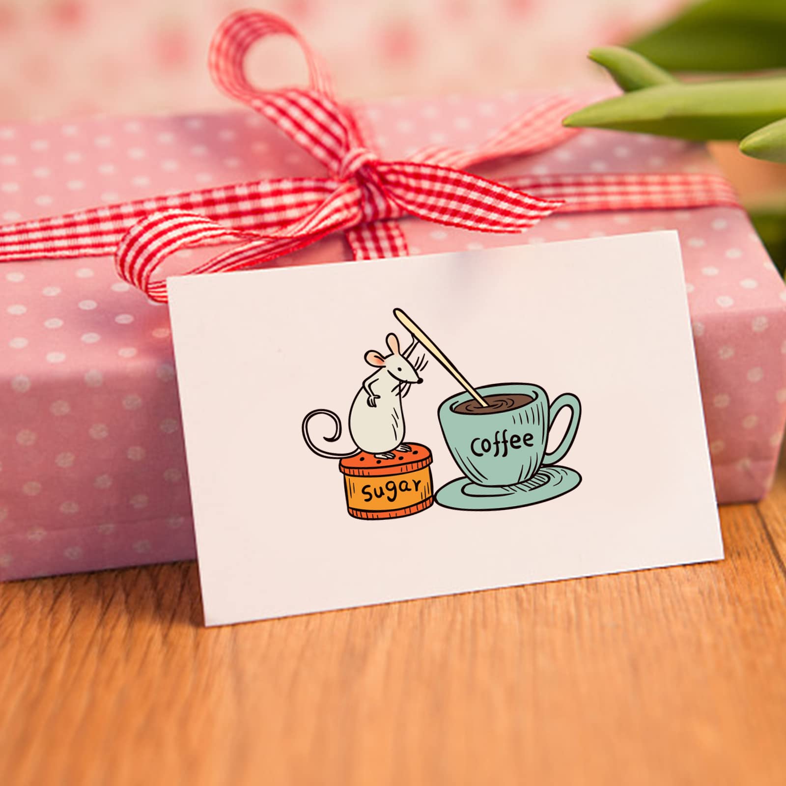 GLOBLELAND E Caffè Timbri Trasparenti Per Il Fai Da Te Scrapbooking Decor Animali Cartoni Animati Dipinti In Silicone Trasparente Francobolli Per Fare - Foto 6