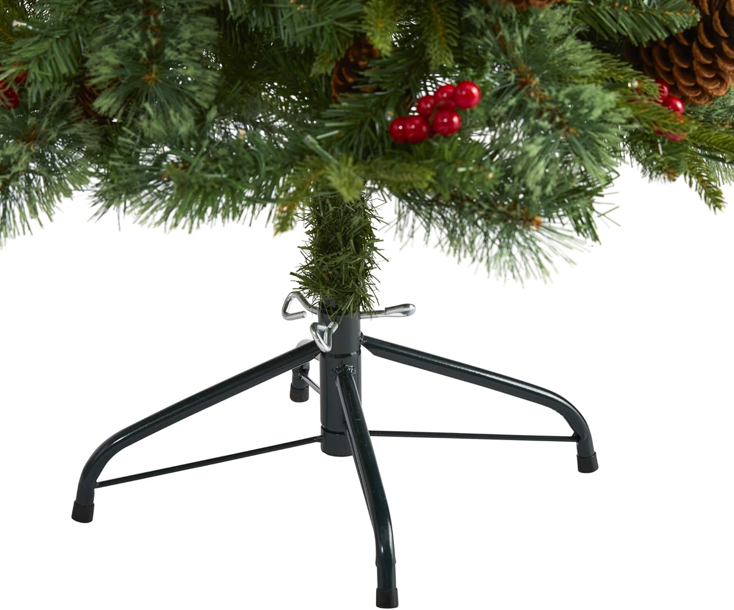 Nearly Natural 4ft. Norway Mixed Pine Artificial Christmas Tree with 150 Clear LED Lights, Pine Cones and Berries