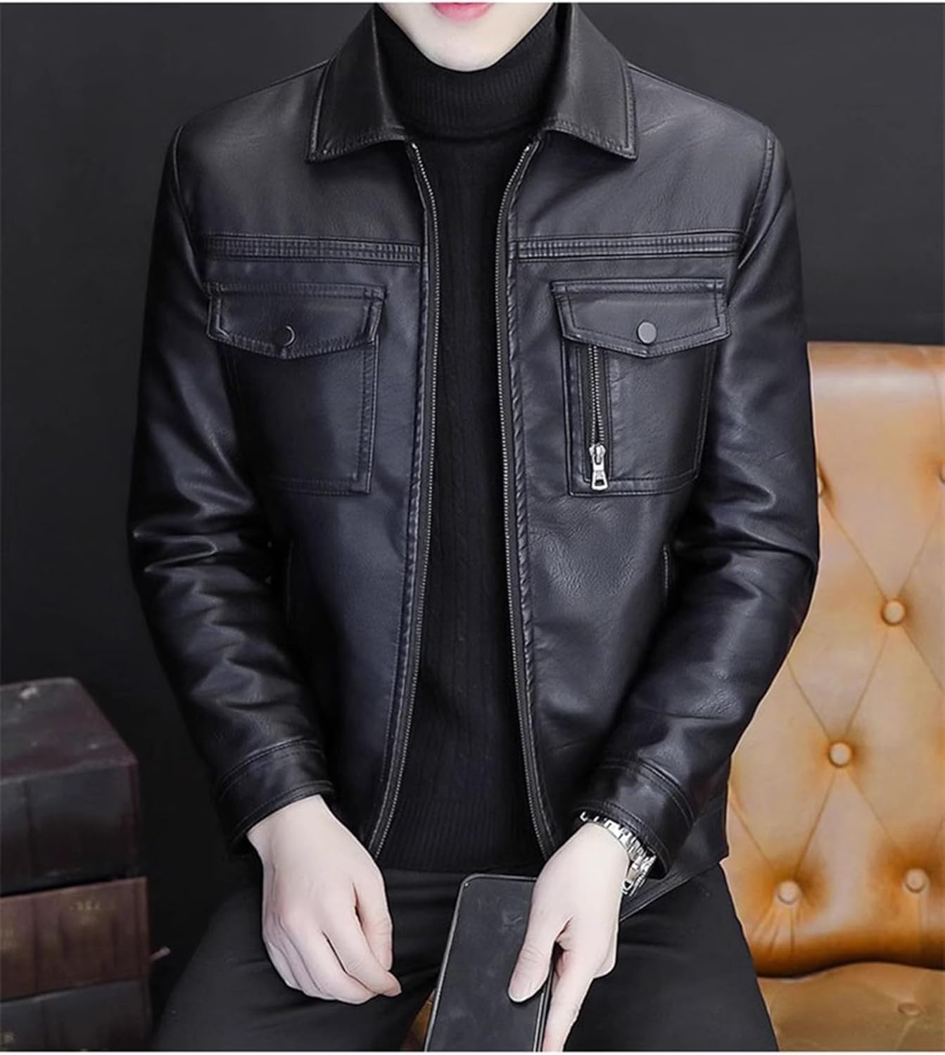 KEFITEVD] ジャケット メンズ 裏ボア 防寒 ミリタリージャケット 作業  