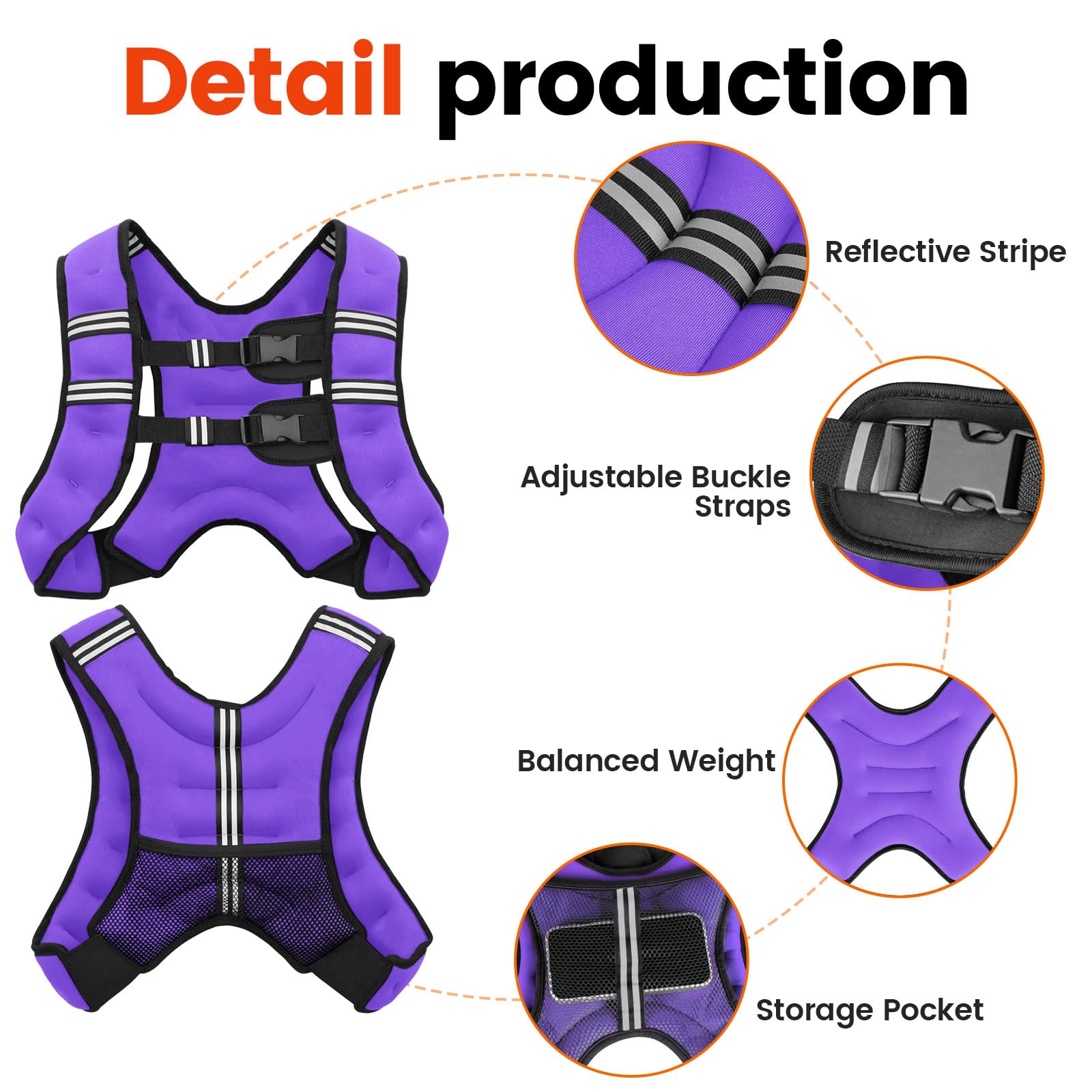 Chaleco con peso de 2,7 kg/3,6 kg/5,4 kg/7,3 kg/9,1 kg/11,3 kg/13,6 kg, chaleco de peso corporal ajustable con tira reflectante para entrenamiento de fuerza, correr, entrenamiento, correr, caminar