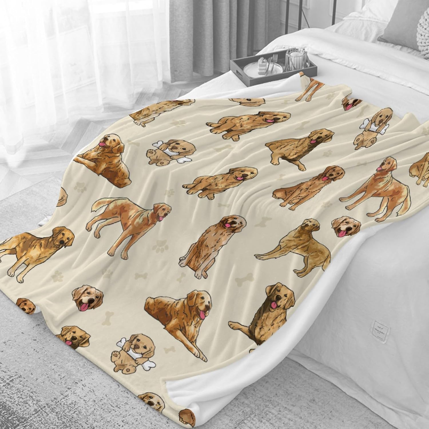 Golden Retriever Blanket - Soft Flannel Fleece Dog Throw for Pet Lovers, Women, Boys, Girls - 40" x 30" - Image 5