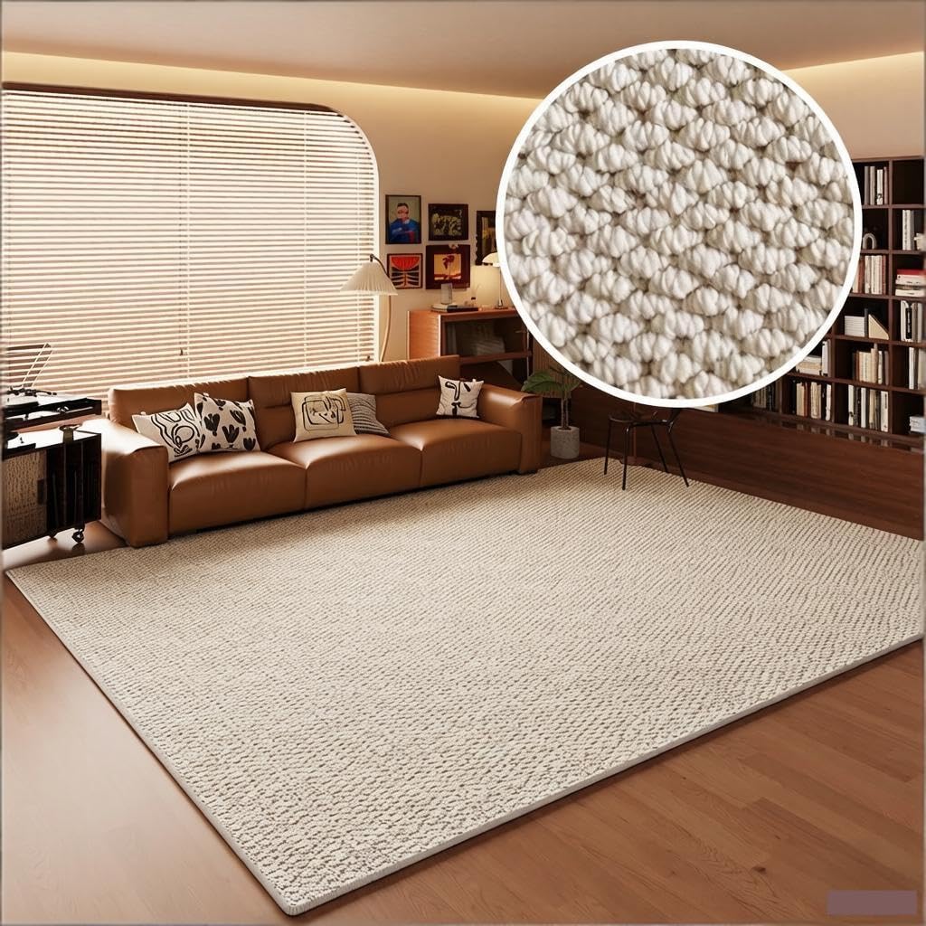 View 1 of ****STOCK PHOTO REFERENCE *** SIZE UNKNOWN****Large Living Room Area Rug with High Density Weave, Soft & Easy Clean, Machine-Weaved Strong Edges (Beige, 31.5‘’ X 47.2‘')