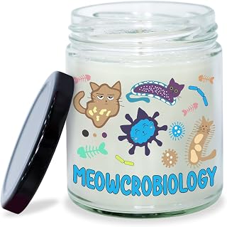 Nurse Vanilla Candle, Meowcrobiology Microbiology Cat Gift for Coworker Manager Friend, Birthday Christmas Nurses Week Graduation Gift for Nurse Veterinary Student Relaxation Gift