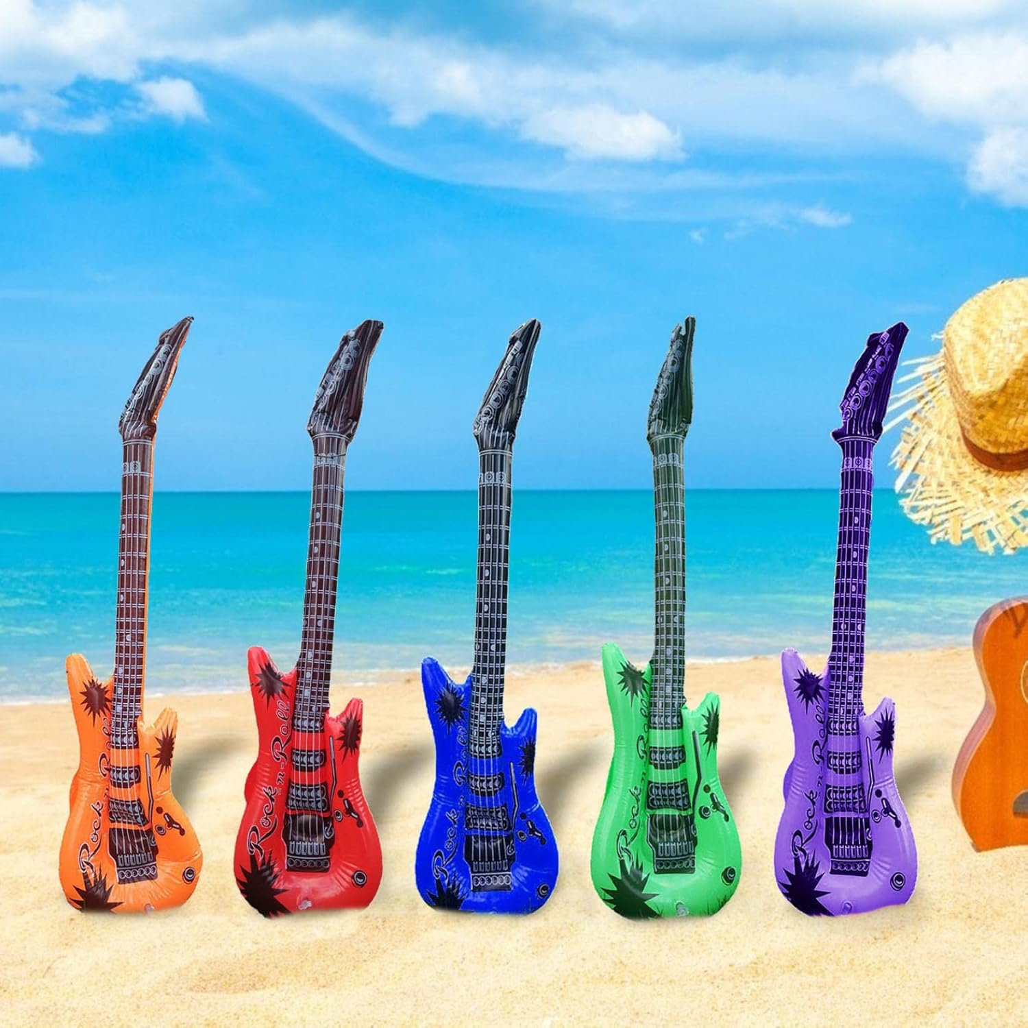 Inflatable Guitar Musical Instruments For Parties Colorful Inflatable
