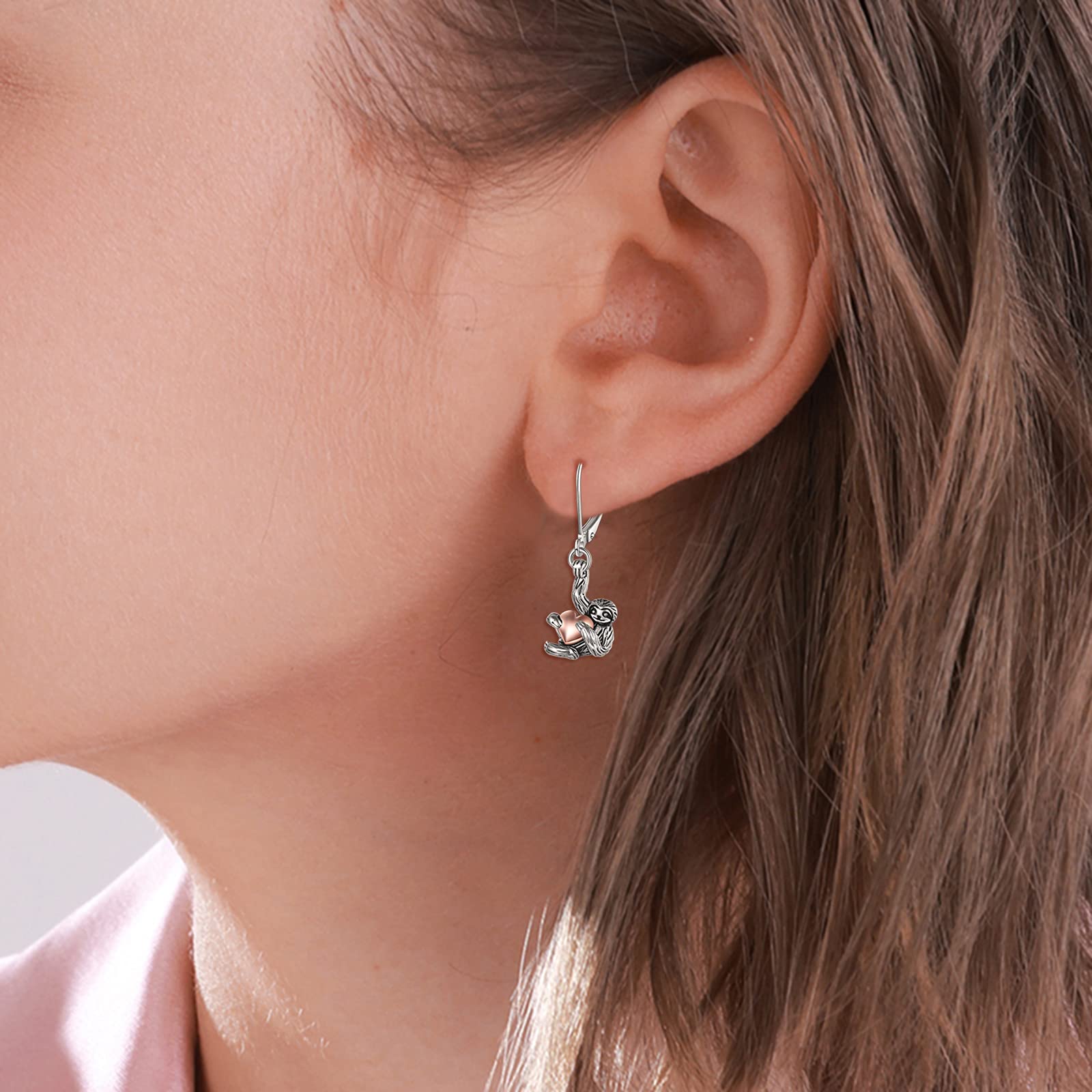Faultier Geschenke Ohrringe Sterling Silber Faultier Baumeln Ohrringe Faultier Schmuck für Frauen Mädchen Geschenke