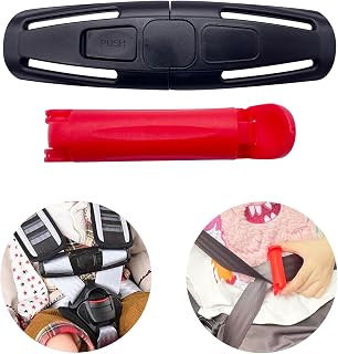 Seat Chest Clip, 2Pcs Seat Safety Belt Clip, Buckle Lock Stroller Chest Clip,Adjustable seat Clips,Universal Seat Belt Clip,Universal Child Seat Chest Harness Clip.Keep Safe and Comfortable.