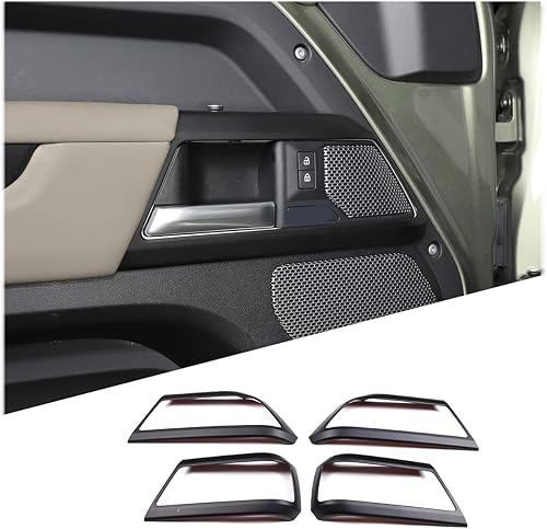 Cubierta de manija interior de puerta para Land Rover Defender 110 2020 2021 2022, accesorios de decoración interior de coche (negro mate)