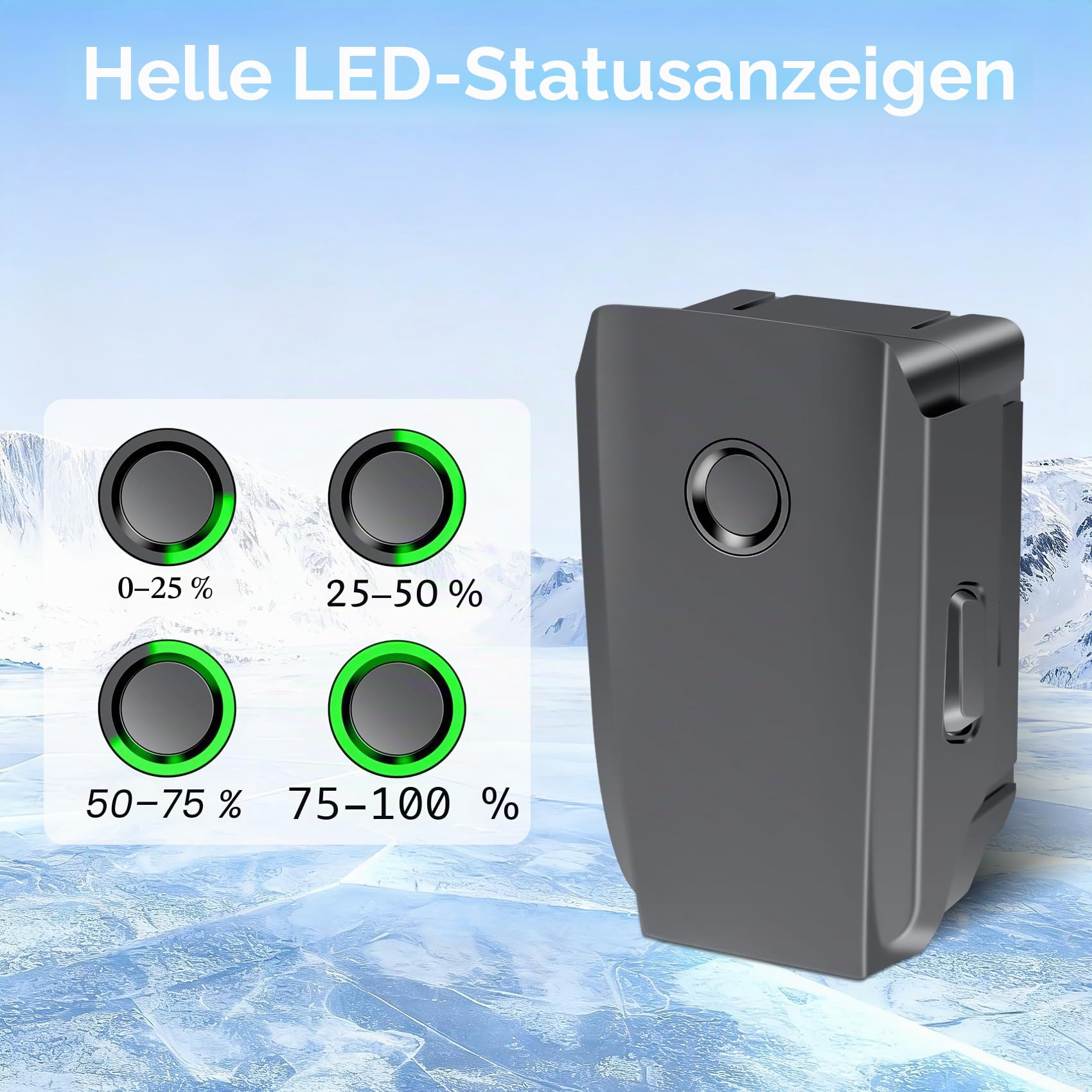 1 Stück 3850mAh Intelligent Flight Mavic 2 Akku, kompatibel mit Mavic 2 Pro, Mavic 2 Zoom, Mavic 2 Enterprise Advanced Drohne, Maximale Flugzeit 30 Minuten