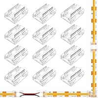 Vista 11 de Conectores de tira LED EMITEVER, 12 paquetes de conectores de luz de cinta LED de 2 pines sin soldadura, apriete de tornillo, conectores de cinta a