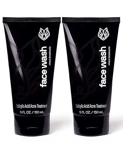 Miniatura 7 de Black Wolf Paquete de gel hidratante sin aceite y lavado facial para piel grasa, limpieza profunda, paquete de 2 piezas, polvo de carbón y ácido