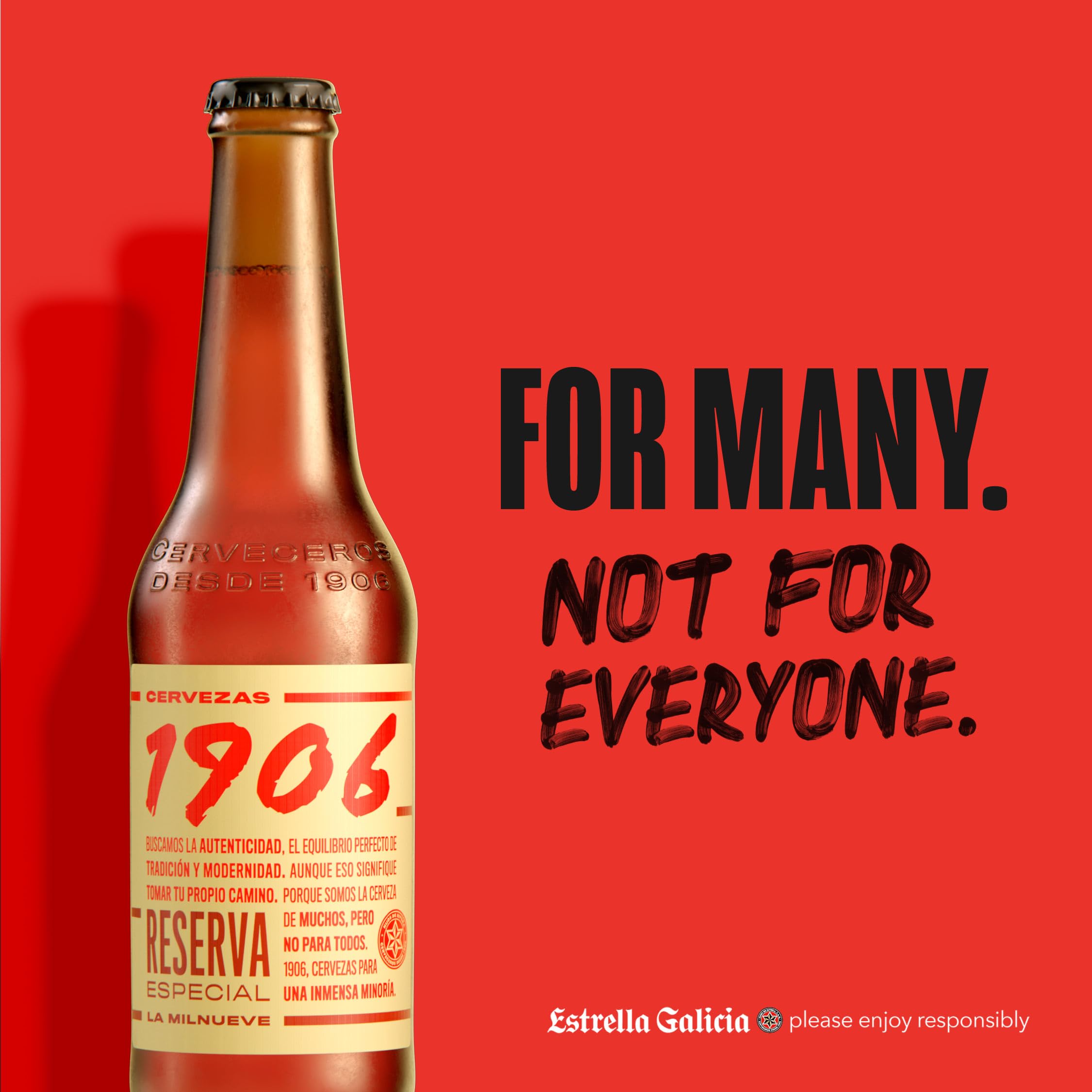 Estrella Galicia 1906 Reserva Especial 24 x 0,33l - Bockbier aus Spanien mit 6,5% Vol.- Inklusive Haus der Biere Berlin Bierdeckel