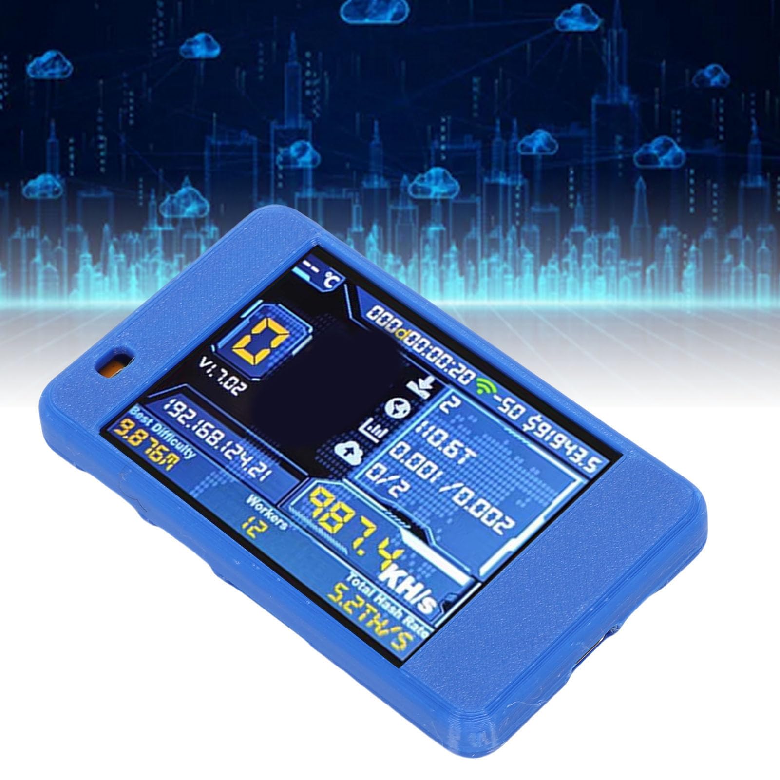 Sxhlseller Bitcoin Mining 2,8-calowy Ekran, NM Mining dla Komputerowych Nerdów, moduł Hashrate 1060 KH/s, Połączenie Wi-Fi, Tryb Losowej Loterii BTC Mining, Obsługa ESP32 (BLUE)