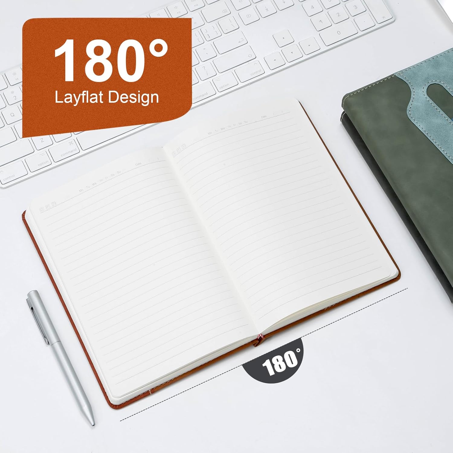 COMIX Lined Journal Notebook - 304 Pages 5.6" x 8.3" College Ruled Thick Journaling Notebook for Women & Men, Fits for Work, Diary, Travel, School, Business, Church, Hardcover, A5, Brown - Image 4