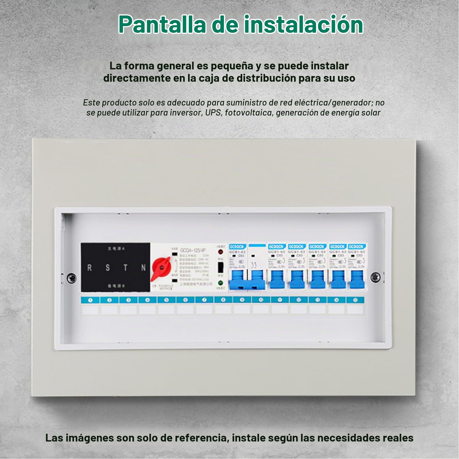 Jadeshay Interruptor de Transferencia Automática, Interruptor de Transferencia Automática de Doble Potencia Cambio de Disyuntor para Electricidad Municipal, Generador, ZGQ5-100/4P 220V