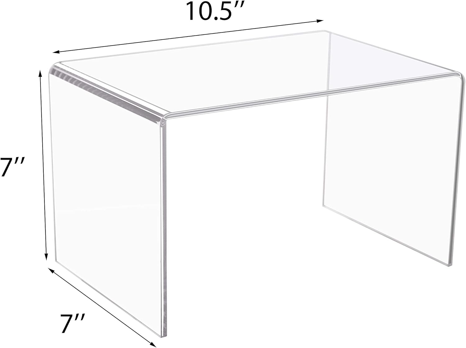 Jusalpha 2-PC Large Clear 5mm Acrylic Riser for Retail, Shelf Showcase Fixtures for Jewelry, Display Stand for Amiibo Funko POP Figures, Cupcakes, Food Display, Riser015 (10.5''x7''x7'')