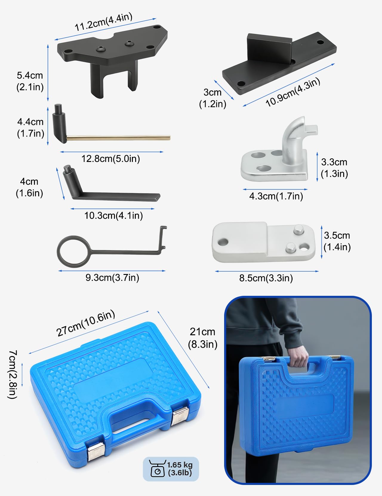 Kit di Utensili per la distribuzione Motore 7 Pezzi per Citroen Peugeot Opel 1.2 PureTech, Strumenti Completi di Blocco Albero a camme e volano Incluse Tutte e 5 Le Parti Funzionali