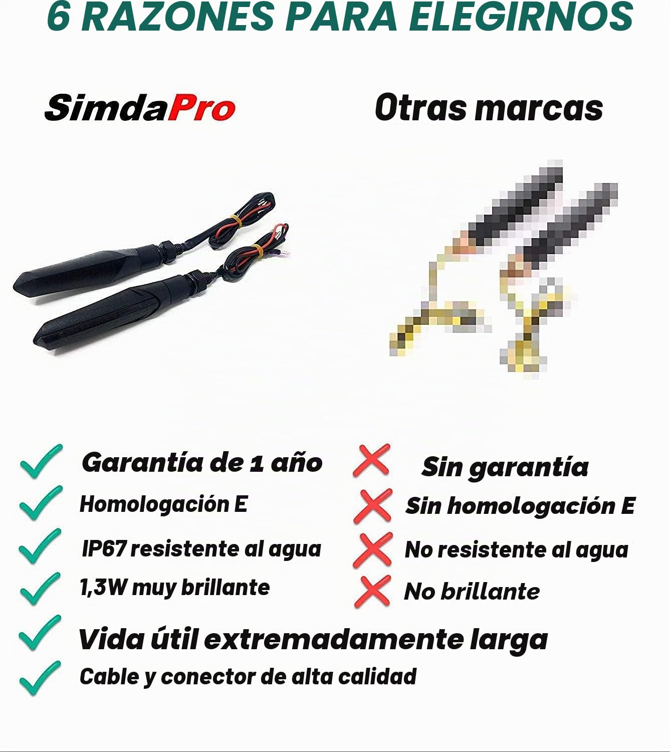 Intermitentes Moto Homologados LED Lámparas con relé Luces de Dirección Señales Universal Motocicleta