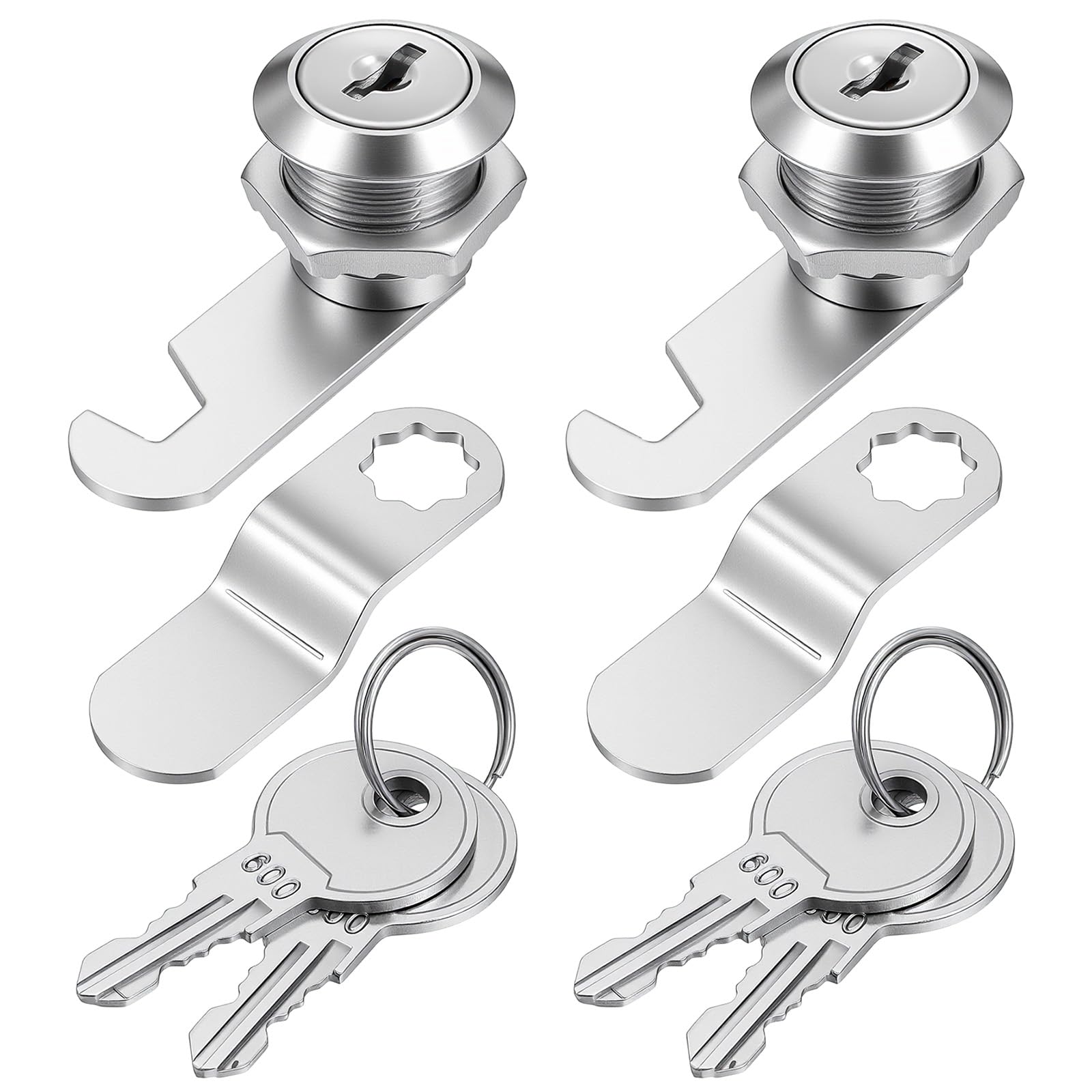 2 Pcs 5/8" Cabinet Locks with Keys, Tool Box Locks with Keys Cabinet Cam Lock Keyed Alike RV Storage Lock Replacement for Desk Drawers Trailer Mailboxes RV Boxes Trucks