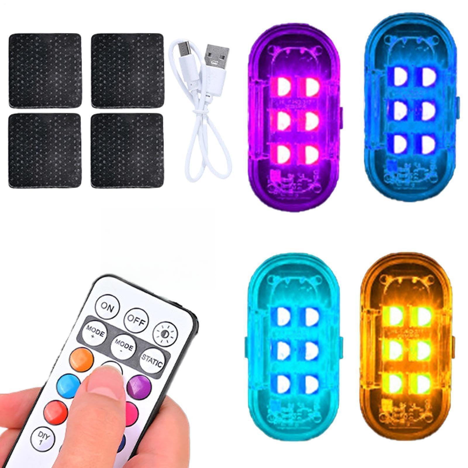 Luces intermitentes LED con mando para coche y moto 8