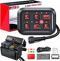 Vista 32 de Nilight Panel de Interruptores de 6 Posiciones Sistema de Relé de Control de Circuito Universal con Arnés de Cableado con Fusible LED Pod Regulable