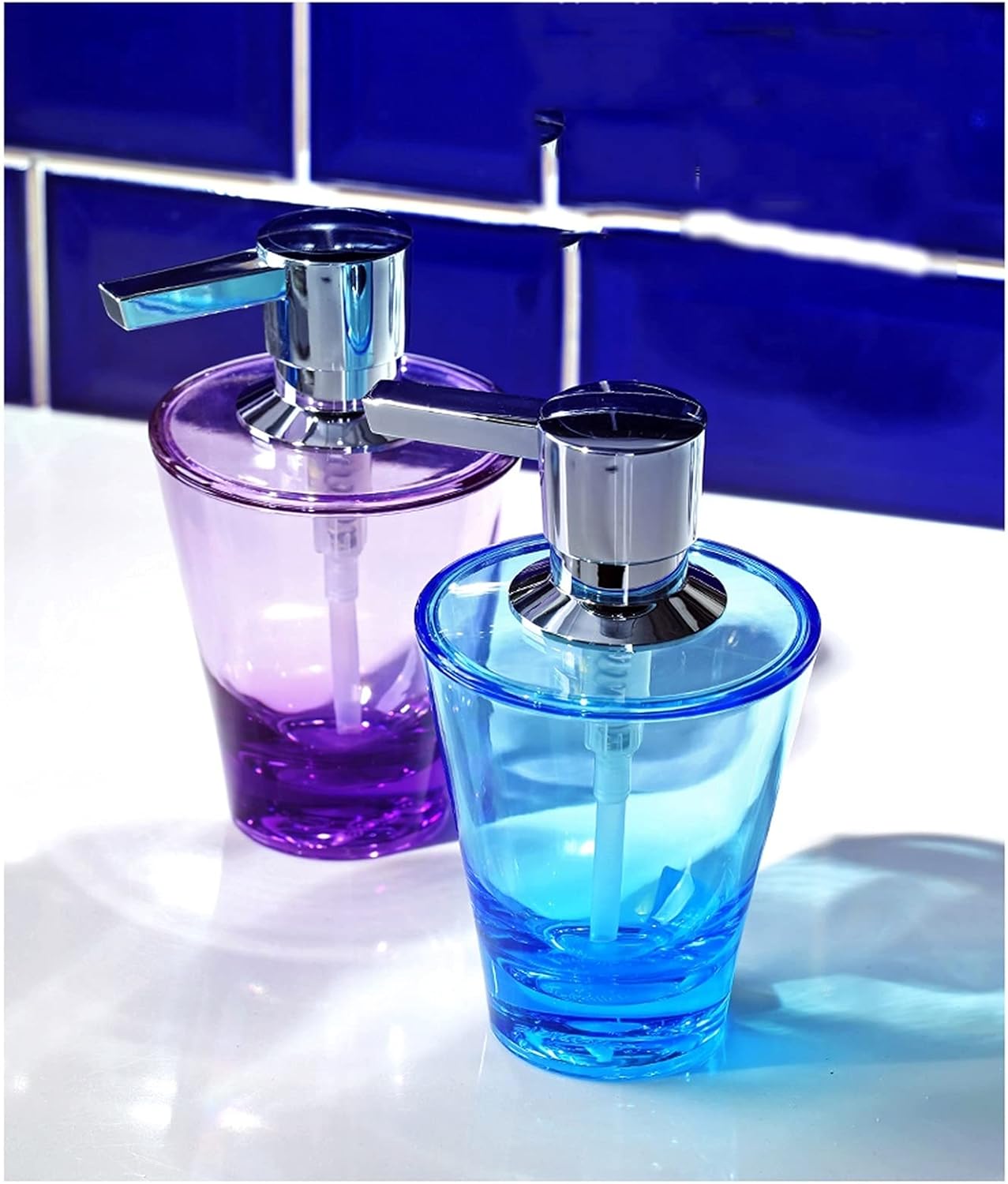 Soap Dispenser Transparent Pump Bottle Soap Dispenser Refillable Lotion Soap Shampoo Dispenser Container Can be Used for Cosmetics Kitchen Bathroom200ml/7oz Liquid soap Dispenser (Color : Blue)