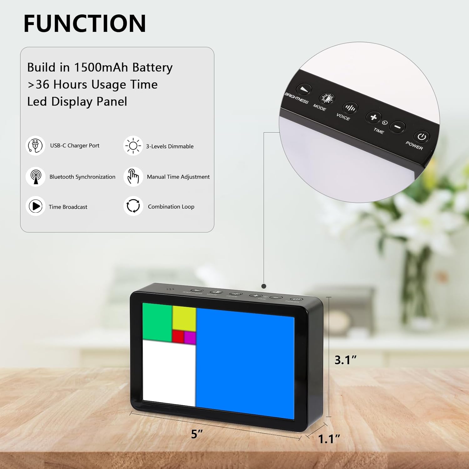Fibonacci Clock, Unique Math Clock with Mathematical Expressions, Unusual Interesting Desk Timepiece Gift for Math Lovers, Engineers, Teachers