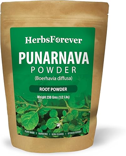HerbsForever Punarnava Powder Boerhaavia Diffusa Suplemento de hierbas ayurvédicas Apoya el bienestar general Sin OMG, vegano 230 GMS